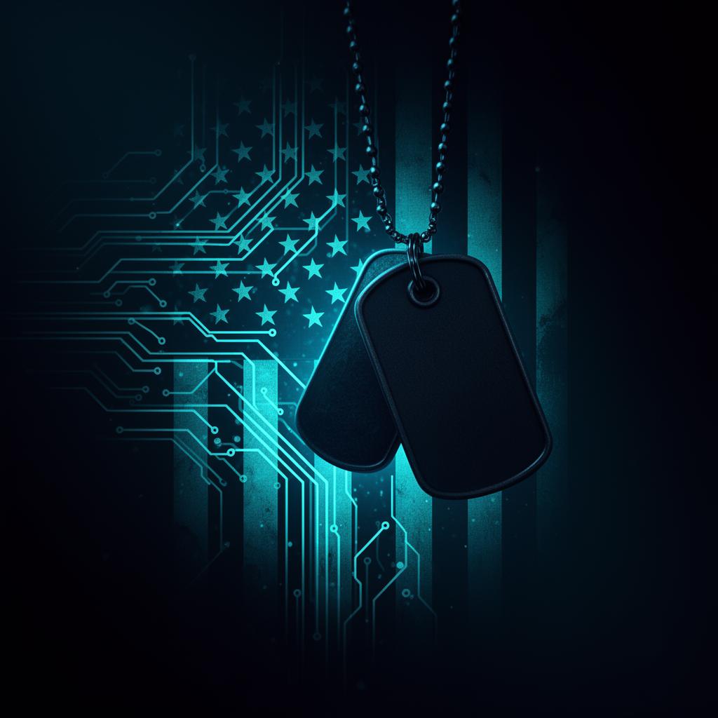 Veteran Scars — circuitry meets American flag, representing veteran-owned AI automation